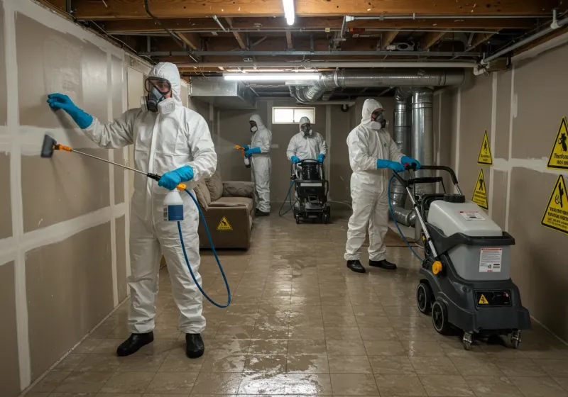 Basement Moisture Removal and Structural Drying process in Hawaiian Ocean View, HI